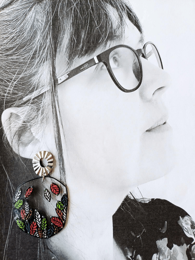 " Florilège " Boucles d'oreilles verres de lunettes 