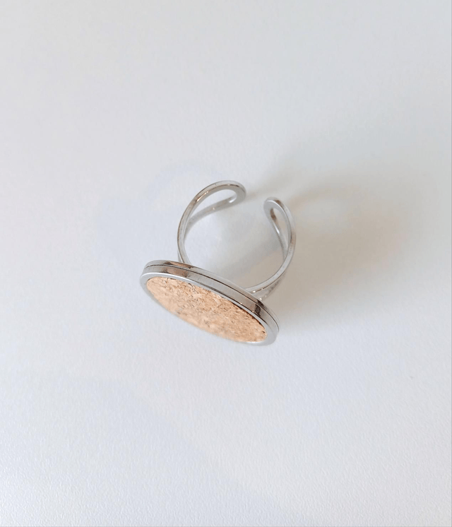 Bague liège "Les Naturelles " couleur argent