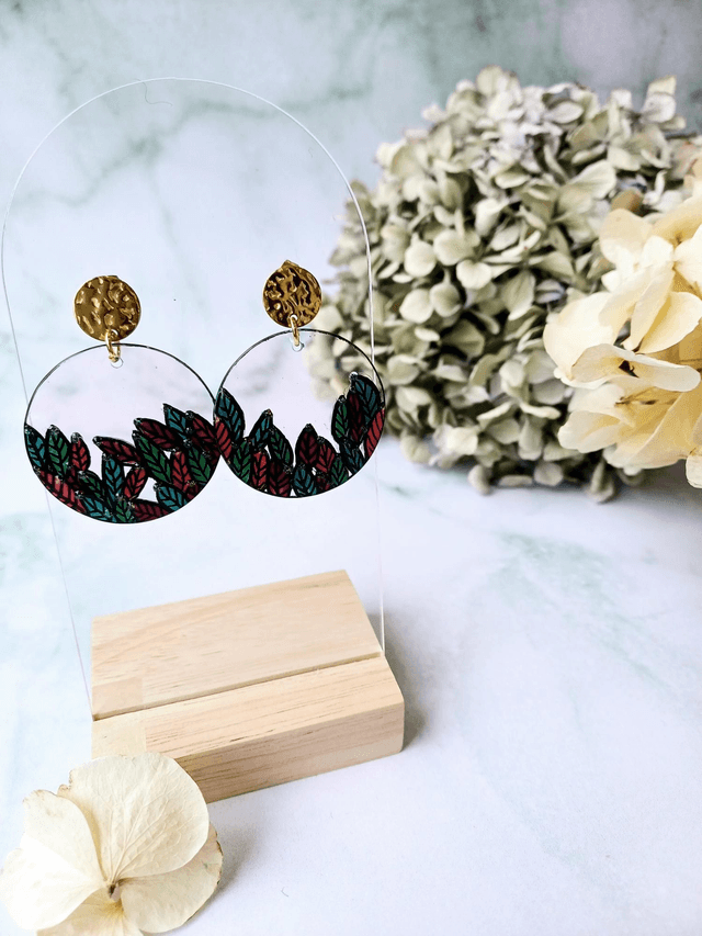 " Florilège " Boucles d'oreilles verres de lunettes 
