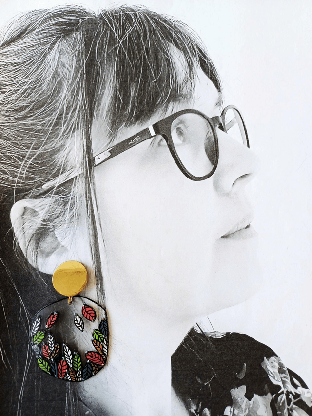 " Florilège " Boucles d'oreilles verres de lunettes 