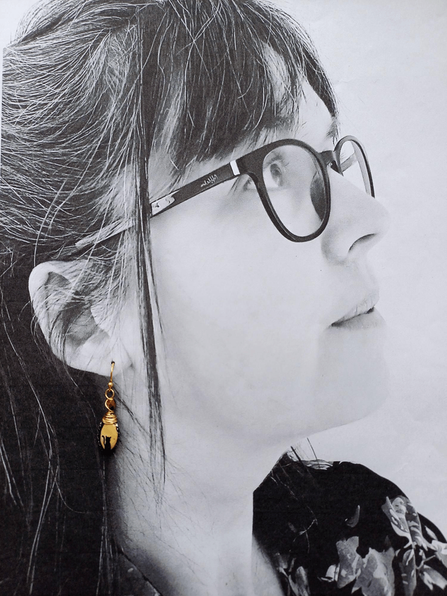 " Les Imaginaires" Boucles d'oreilles - graines de  potimarron 