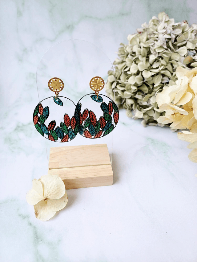 " Florilège " Boucles d'oreilles verres de lunettes 