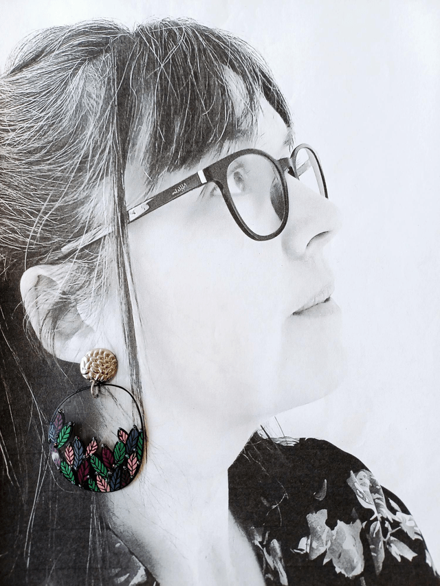 " Florilège " Boucles d'oreilles verres de lunettes 