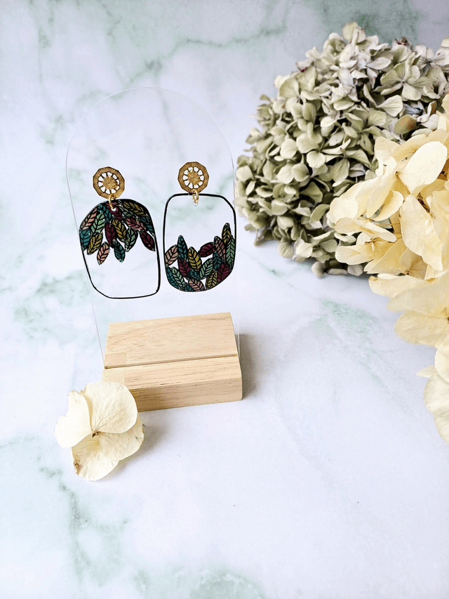 " Florilège " Boucles d'oreilles Asymétrique verres de lunettes 