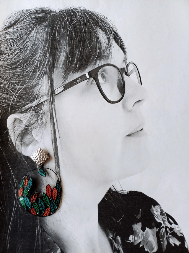 " Florilège " Boucles d'oreilles verres de lunettes 