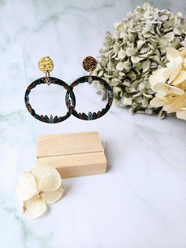 " Florilège " Boucles d'oreilles verres de lunettes 