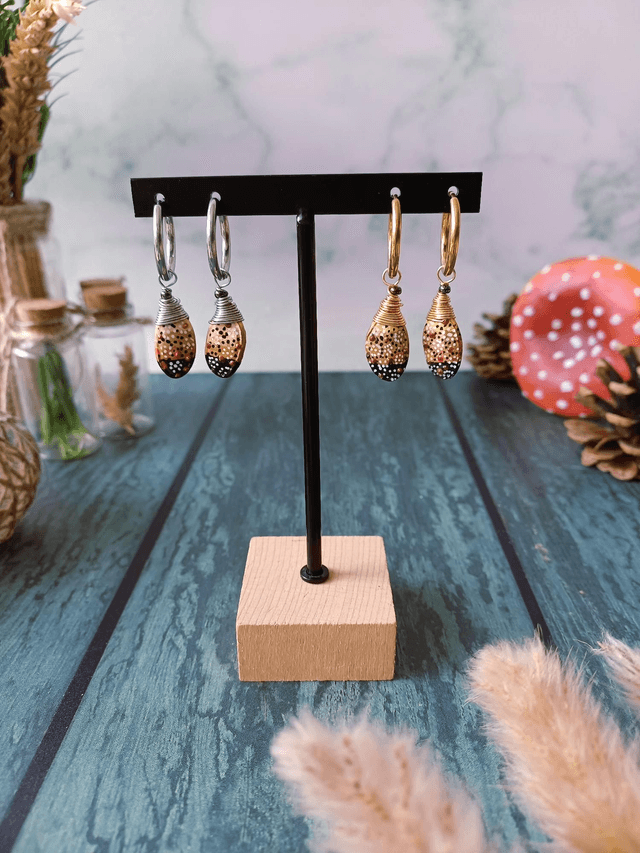 "Équinoxe" Magie d'automne dorées - boucles d'oreilles graines de potimarron 