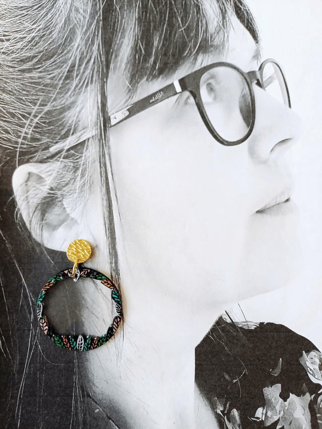 " Florilège " Boucles d'oreilles verres de lunettes 