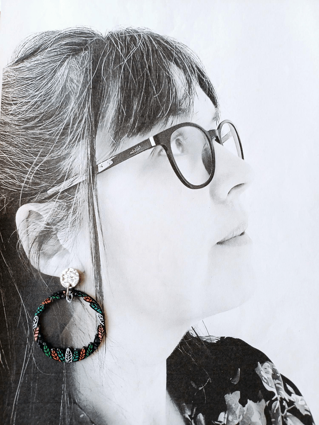 " Florilège " Boucles d'oreilles verres de lunettes 