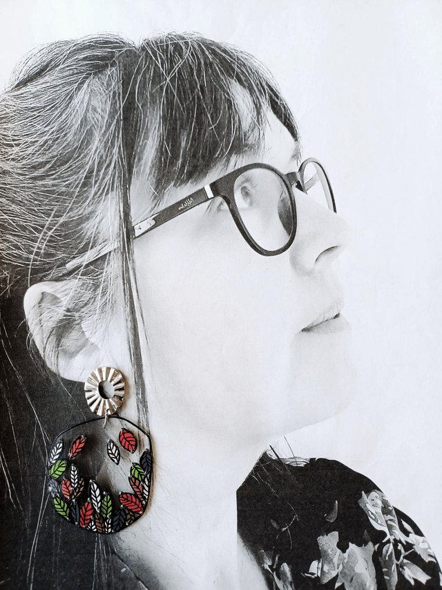 " Florilège " Boucles d'oreilles verres de lunettes 