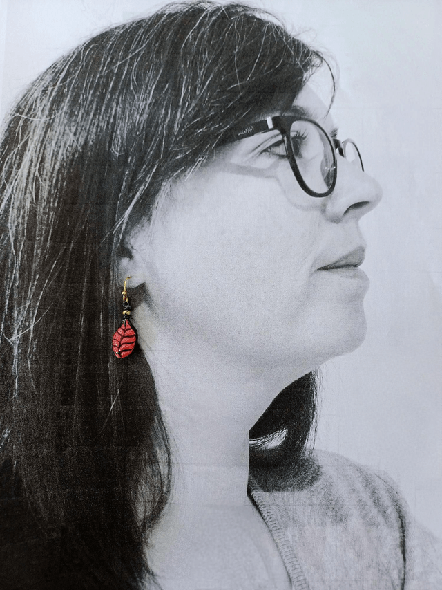 "Les feuilles " d'Automne - Boucles d'oreilles - graines de potimarron -  