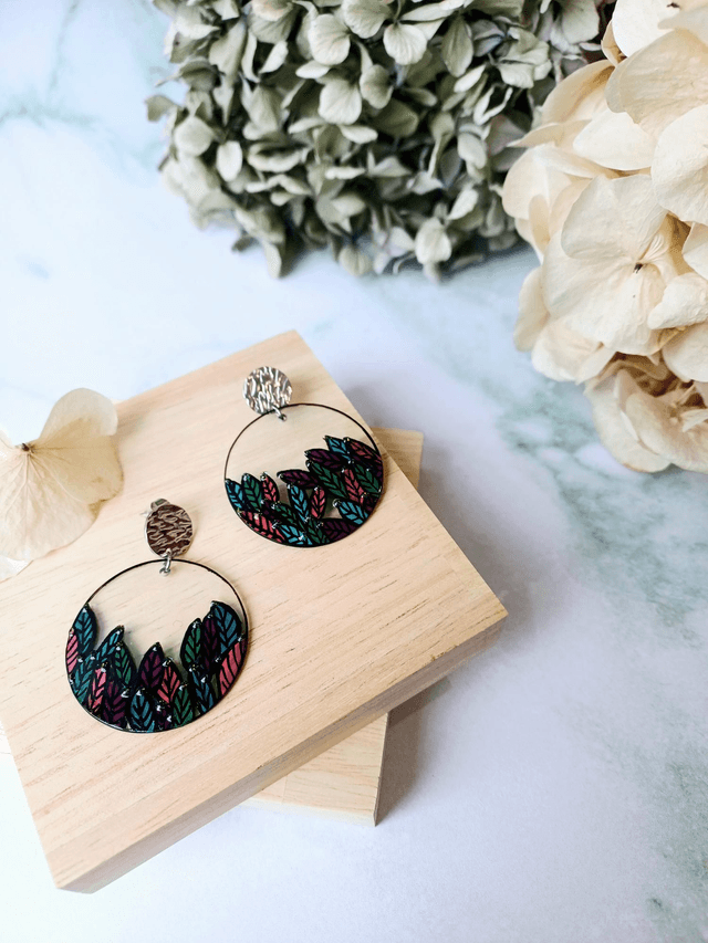 " Florilège " Boucles d'oreilles verres de lunettes 