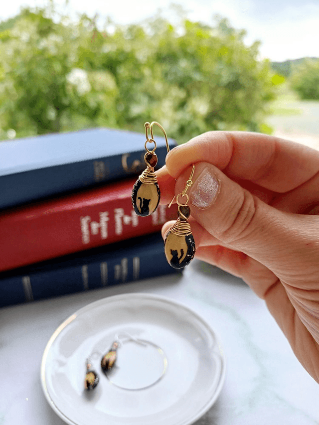 " Les Imaginaires" Boucles d'oreilles - graines de  potimarron 