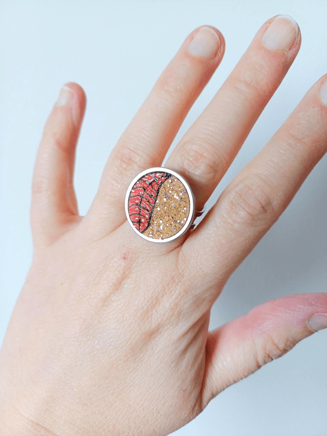 Bague liège "Les Feuilles "
