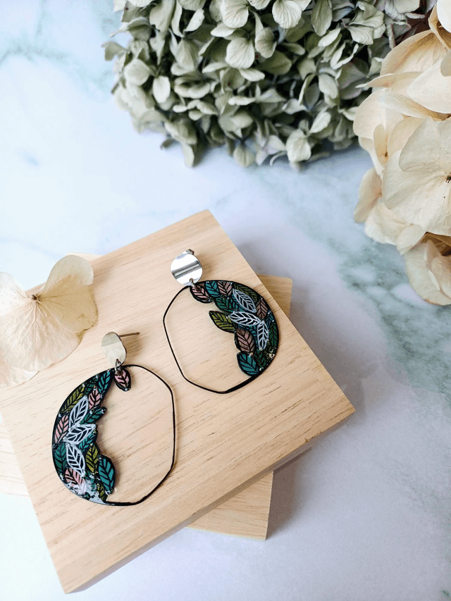 " Florilège " Boucles d'oreilles verres de lunettes 