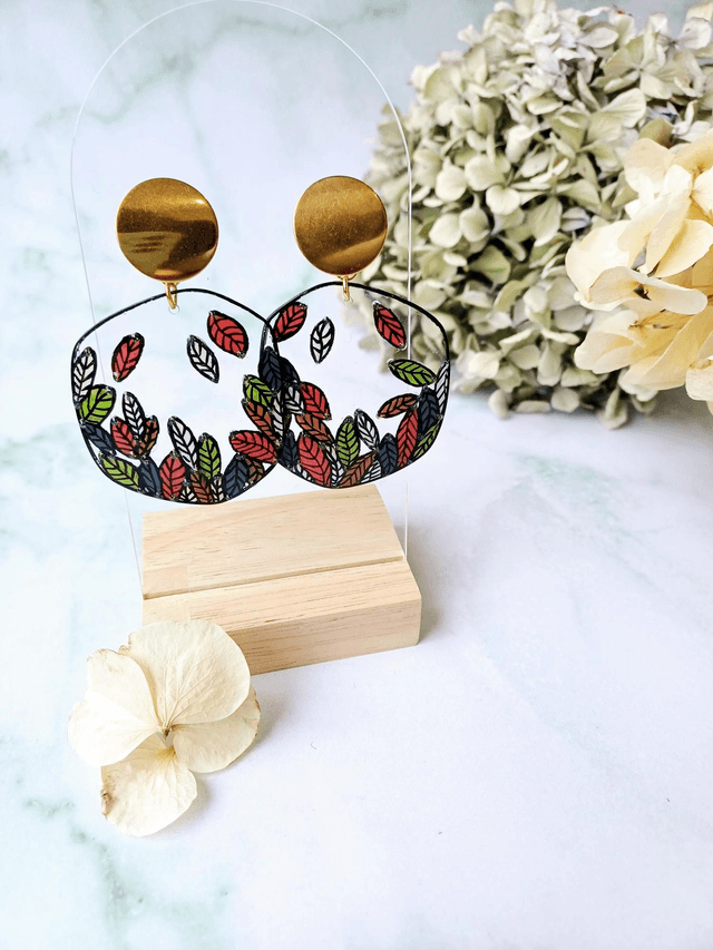 " Florilège " Boucles d'oreilles verres de lunettes 