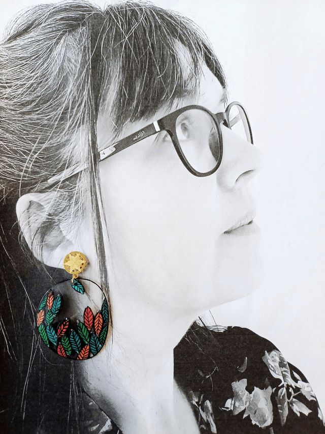 " Florilège " Boucles d'oreilles verres de lunettes 