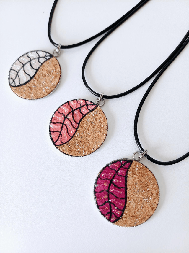 "Les Feuilles" de printemps - collier liège 