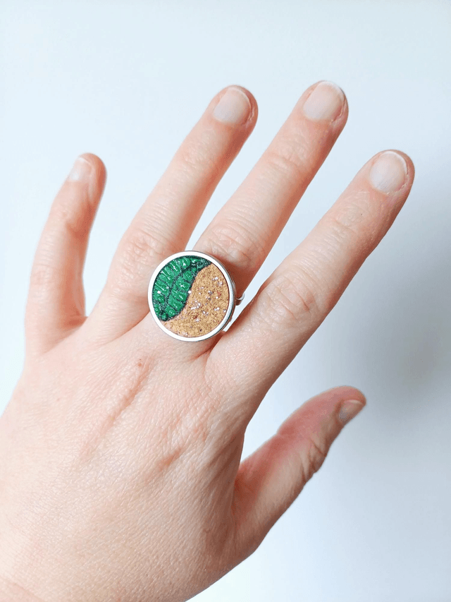 Bague liège "Les Feuilles "