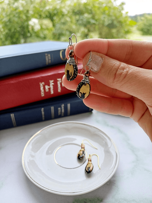 " Les Imaginaires" Boucles d'oreilles - graines de  potimarron 