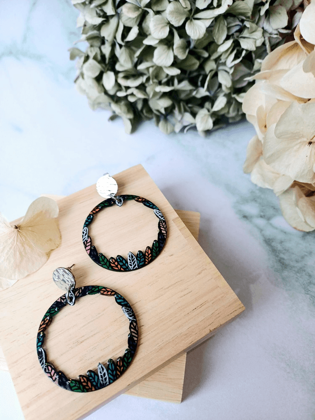 " Florilège " Boucles d'oreilles verres de lunettes 