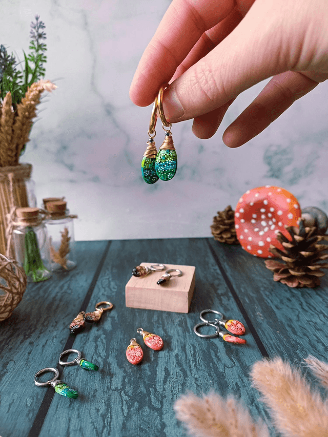 "Équinoxe" Magie d'automne dorées - boucles d'oreilles graines de potimarron 