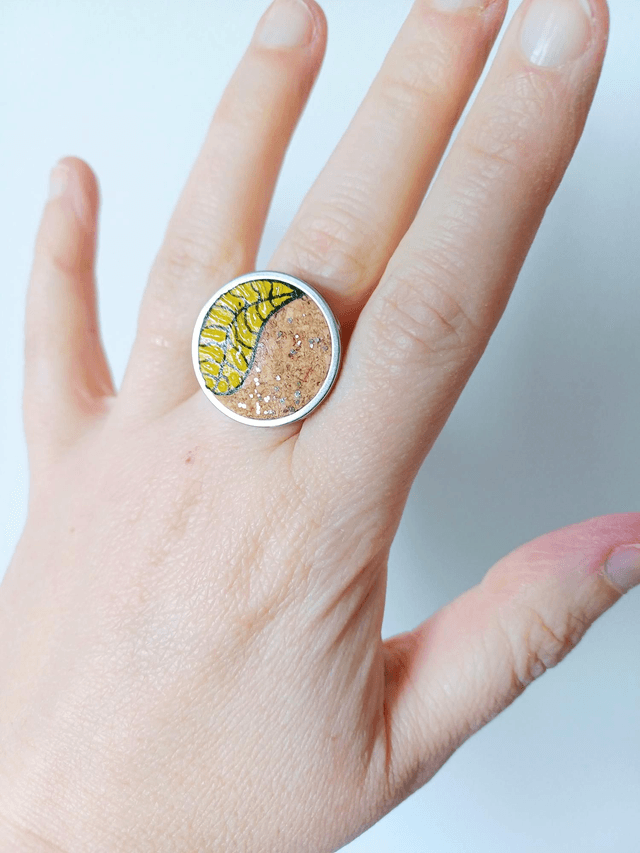 Bague liège "Les Feuilles "