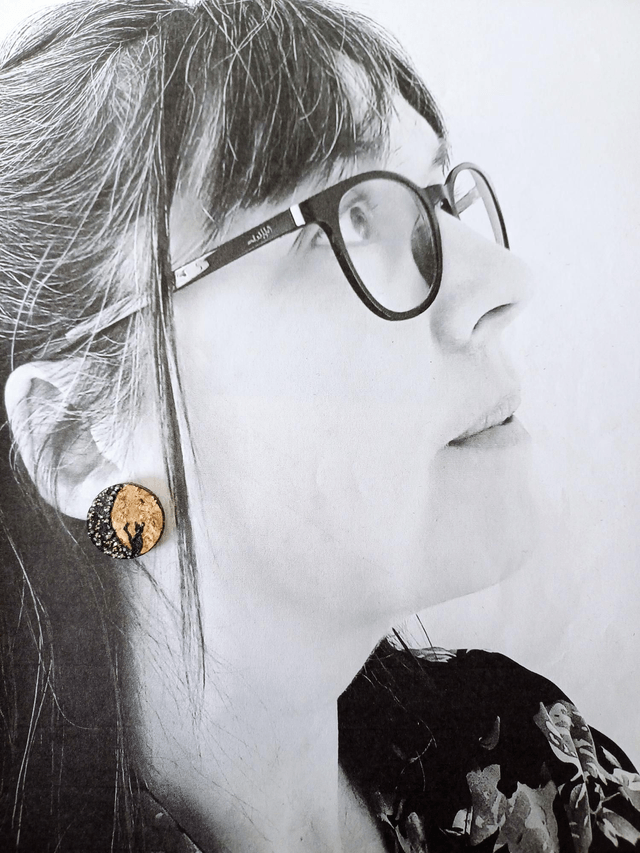 "Les imaginaires" - Boucles D'oreilles puce en liège 