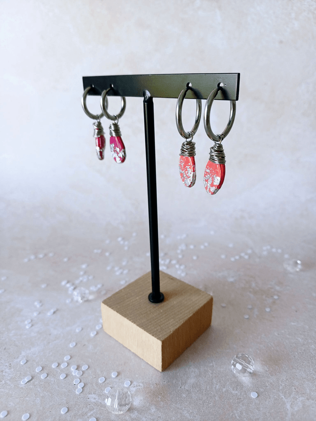 "Les Étincelles" - Florale Argenté- Créole interchangeable 