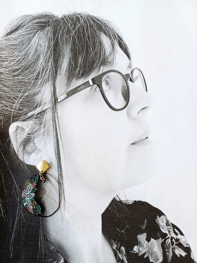 " Florilège " Boucles d'oreilles verres de lunettes 