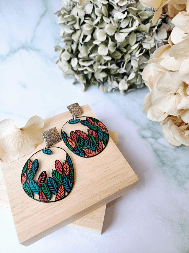 " Florilège " Boucles d'oreilles verres de lunettes 