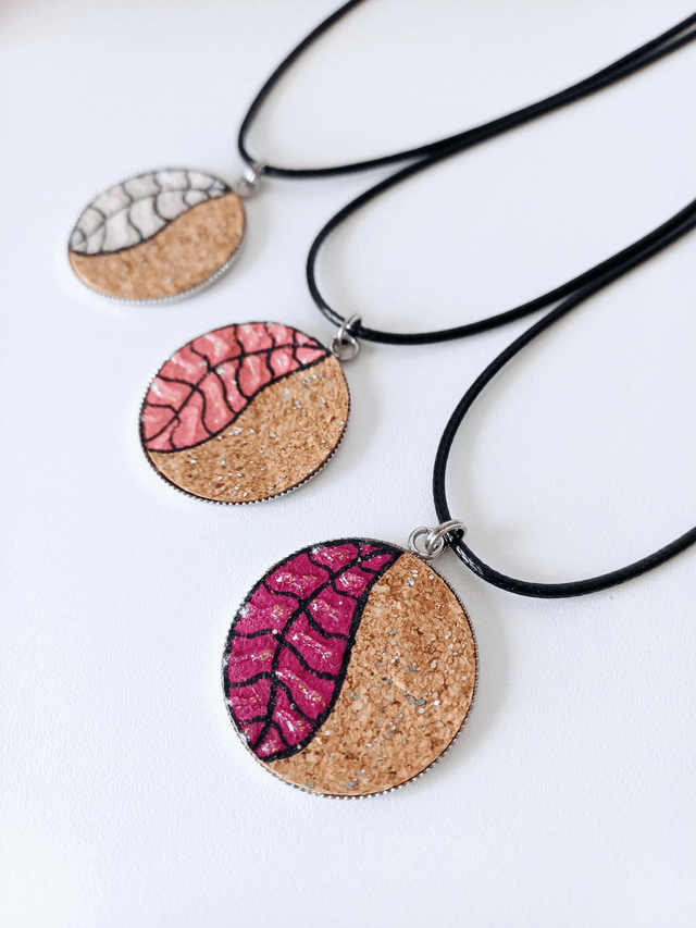 "Les Feuilles" de printemps - collier liège 