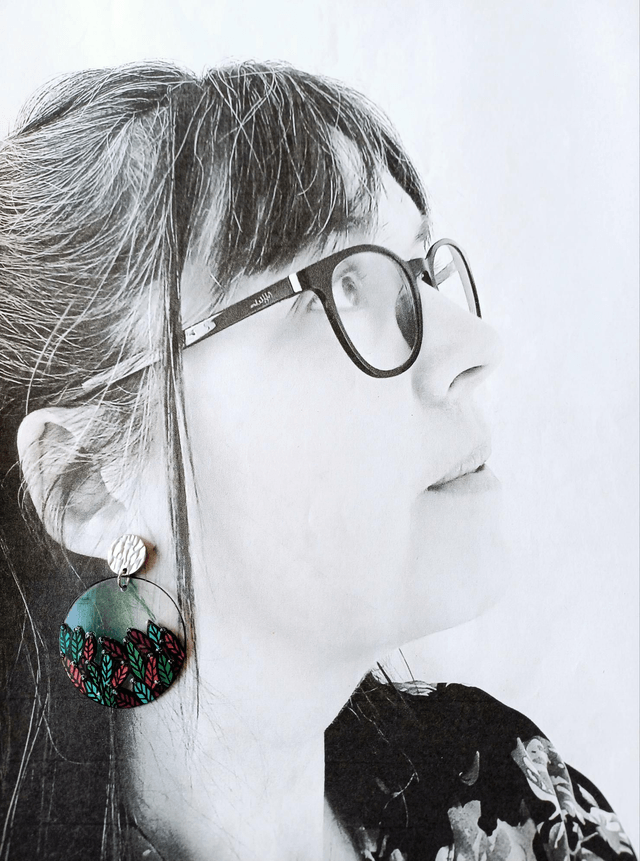 " Florilège " Boucles d'oreilles verres de lunettes 