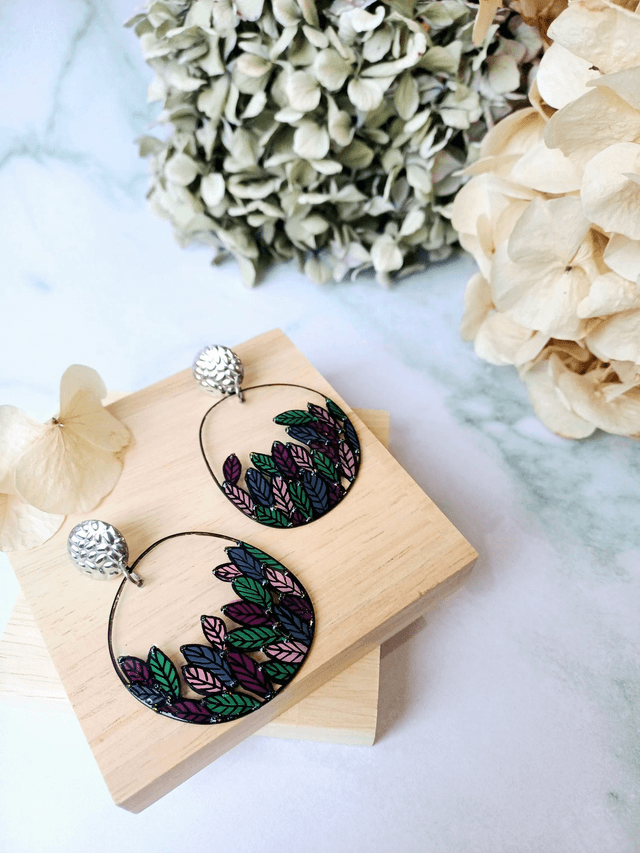 " Florilège " Boucles d'oreilles verres de lunettes 