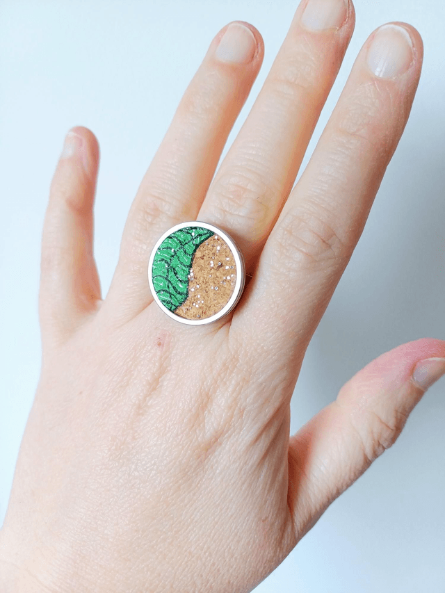 Bague liège "Les Feuilles "