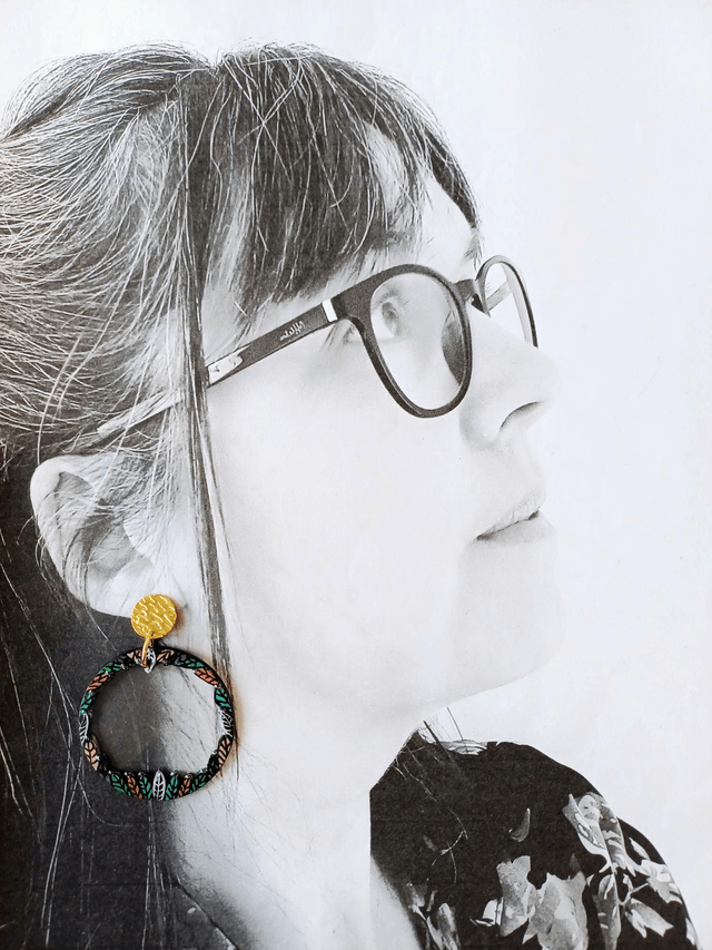 " Florilège " Boucles d'oreilles verres de lunettes 