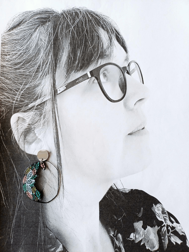" Florilège " Boucles d'oreilles verres de lunettes 