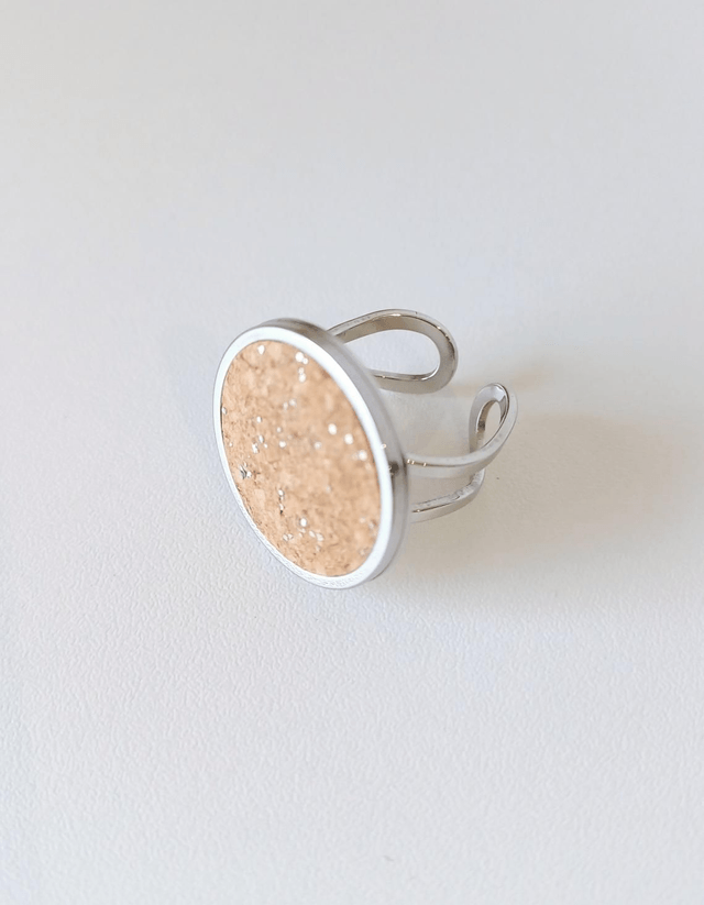 Bague liège "Les Naturelles " couleur argent