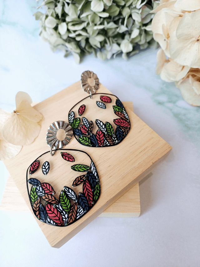 " Florilège " Boucles d'oreilles verres de lunettes 