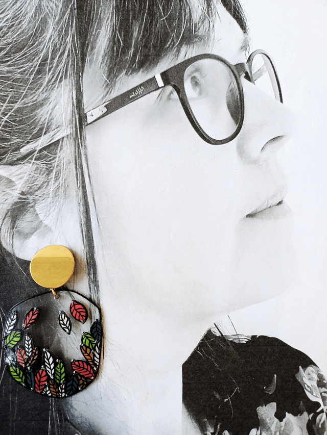 " Florilège " Boucles d'oreilles verres de lunettes 