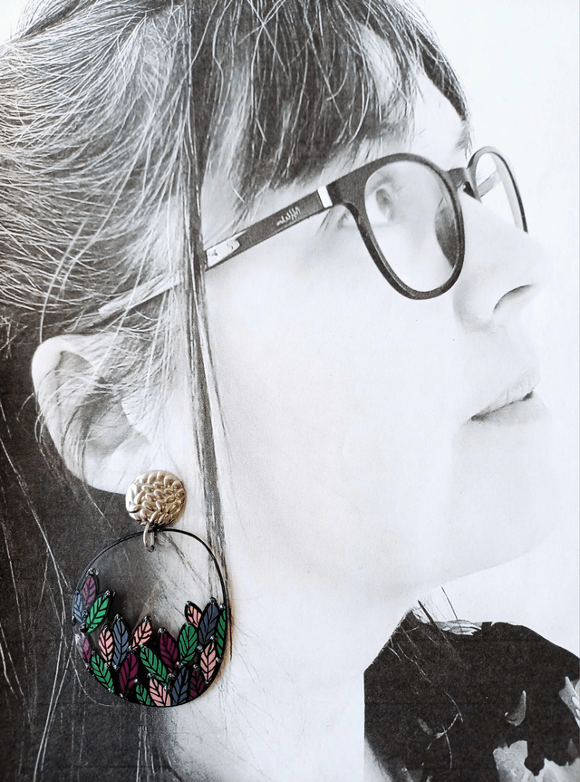 " Florilège " Boucles d'oreilles verres de lunettes 