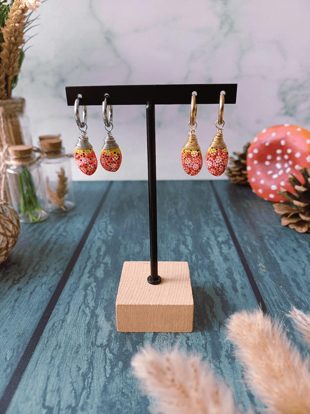 "Équinoxe" Magie d'automne argentées - boucles d'oreilles graines de potimarron 