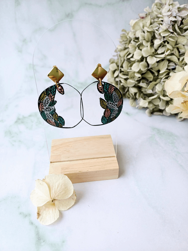 " Florilège " Boucles d'oreilles verres de lunettes 