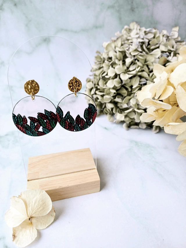 &quot; Florilège &quot; Boucles d&#039;oreilles verres de lunettes 