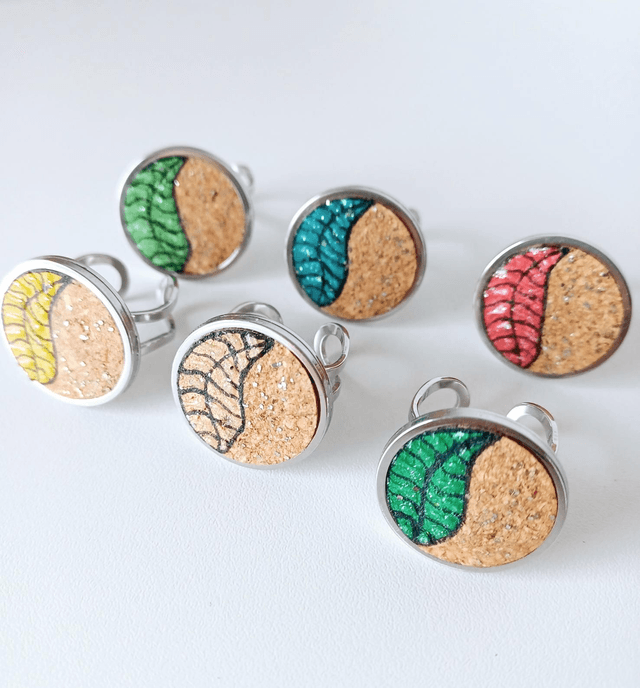 Bague liège &quot;Les Feuilles &quot;