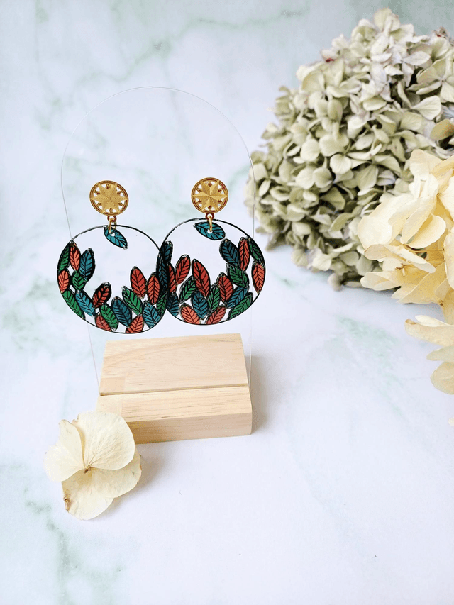 &quot; Florilège &quot; Boucles d&#039;oreilles verres de lunettes 