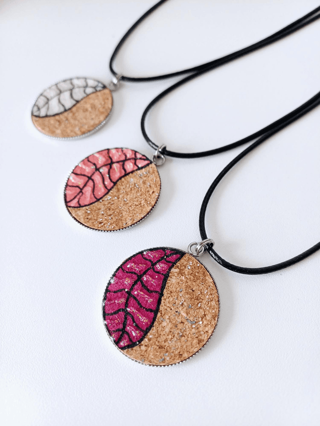 &quot;Les Feuilles&quot; de printemps - collier liège 